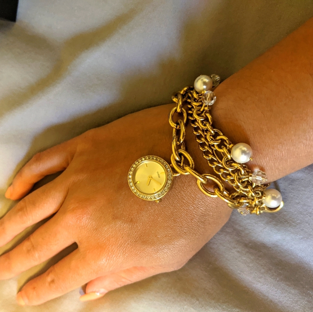 Guess gold watch bracelet